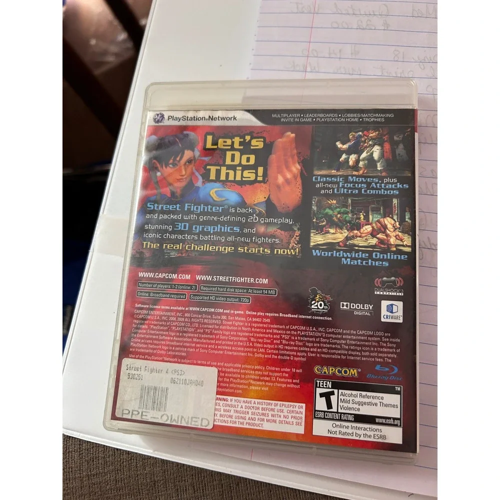 Street Fighter IV 4 PS3 Playstation 3 Video Game Teen‎ Rated Capcom